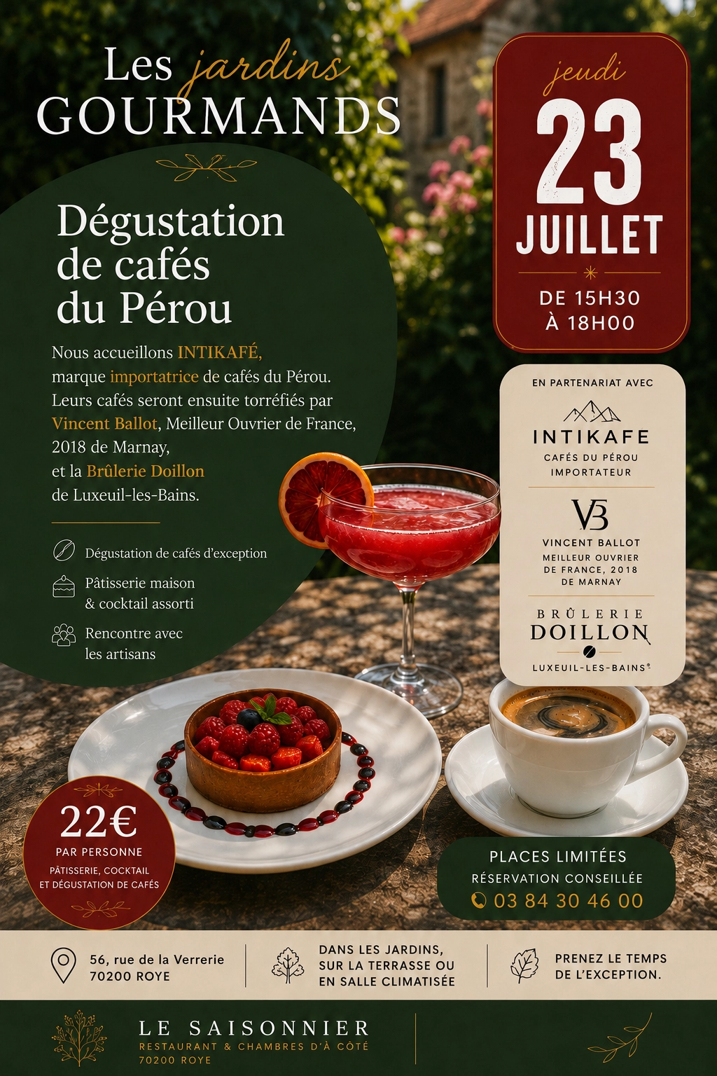 restaurant le saisonnier - dégustation café du Pérou